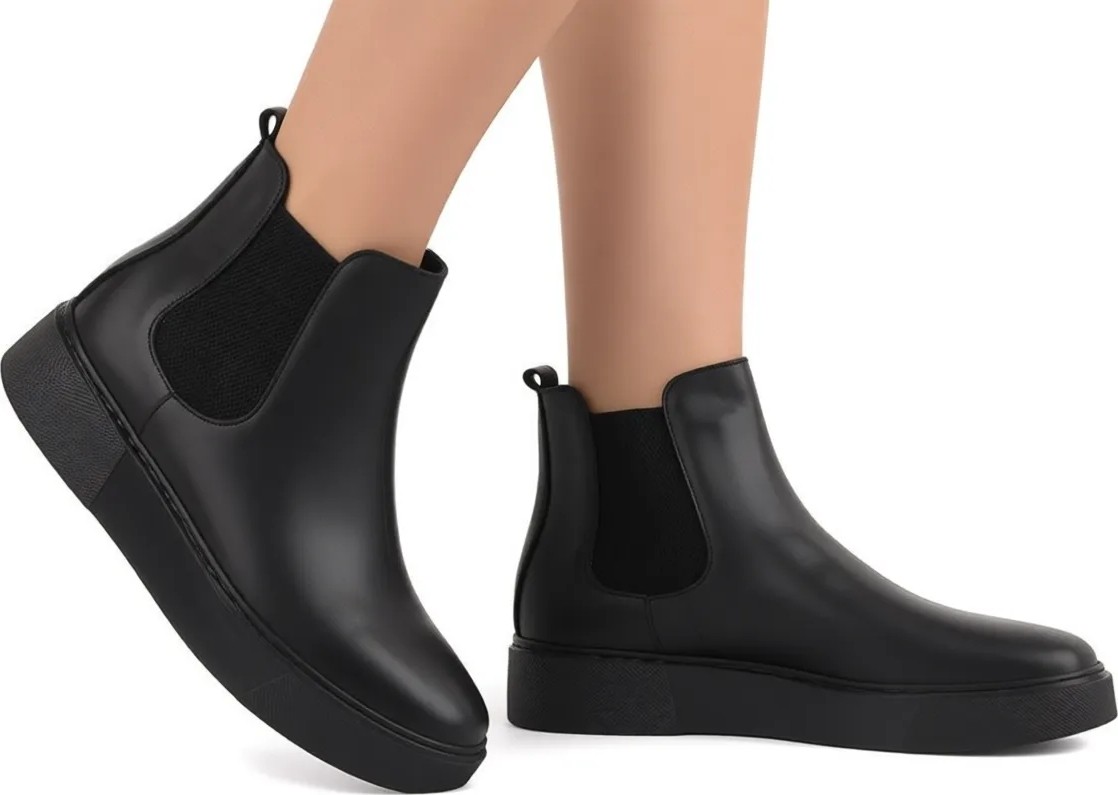 Shoetyle - Siyah Hakiki Deri Erkek Chelsea Bot - Siyah Taban - 250-041 görsel 6
