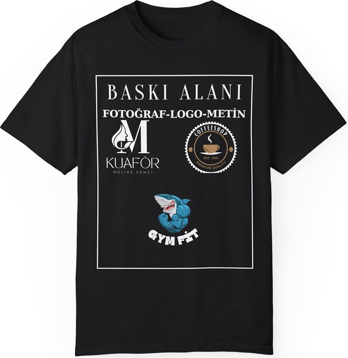 Young Fit Kişiye Özel Fotoğraf Logo Metin Göğüs Veya Sırt Baskılı Tişört görsel 6