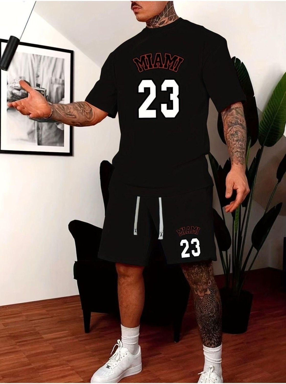Yoho Sport Unısex Miami 23 Baskılı Tişört Şort Takımı