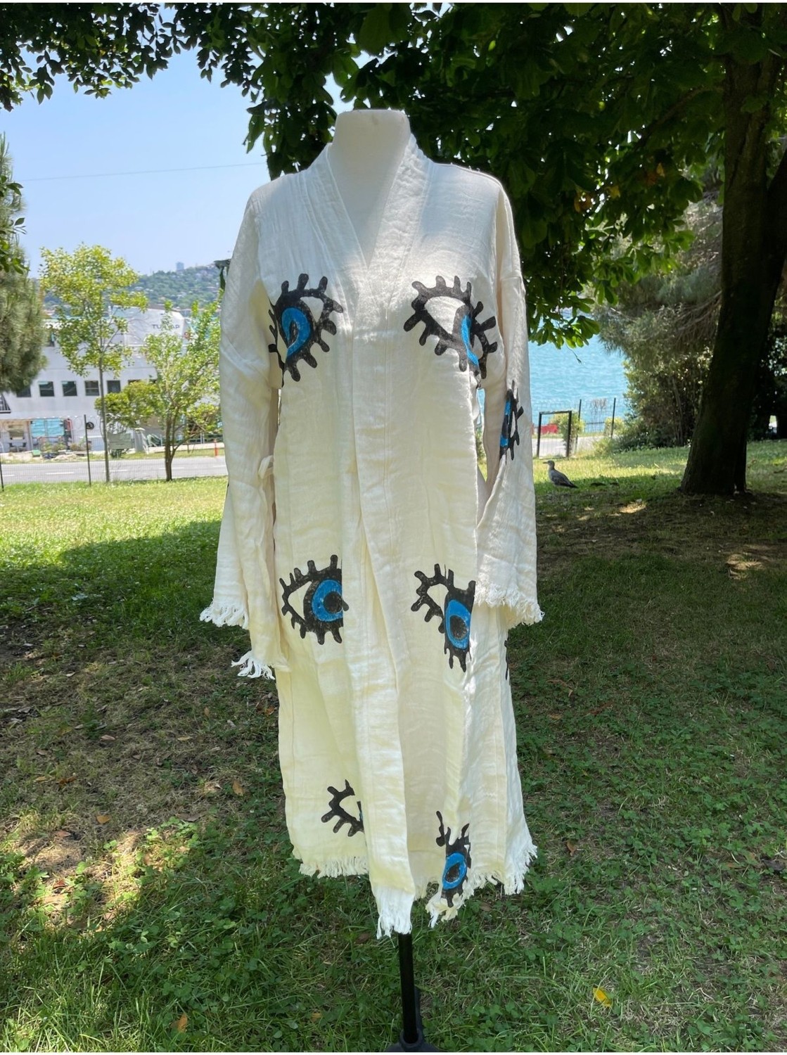 Belirtilmemiş Müslin Taş Baskı Kimono Pareolar