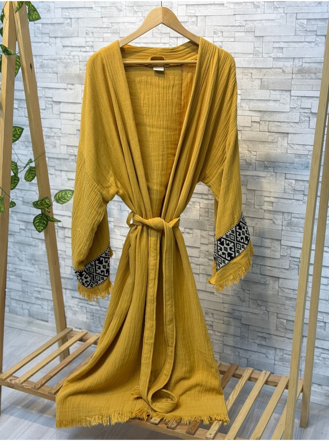 Befera Design Sultan Müslin Kimono %100 Pamuklu Bornoz Kaftan Sabahlık görsel 2