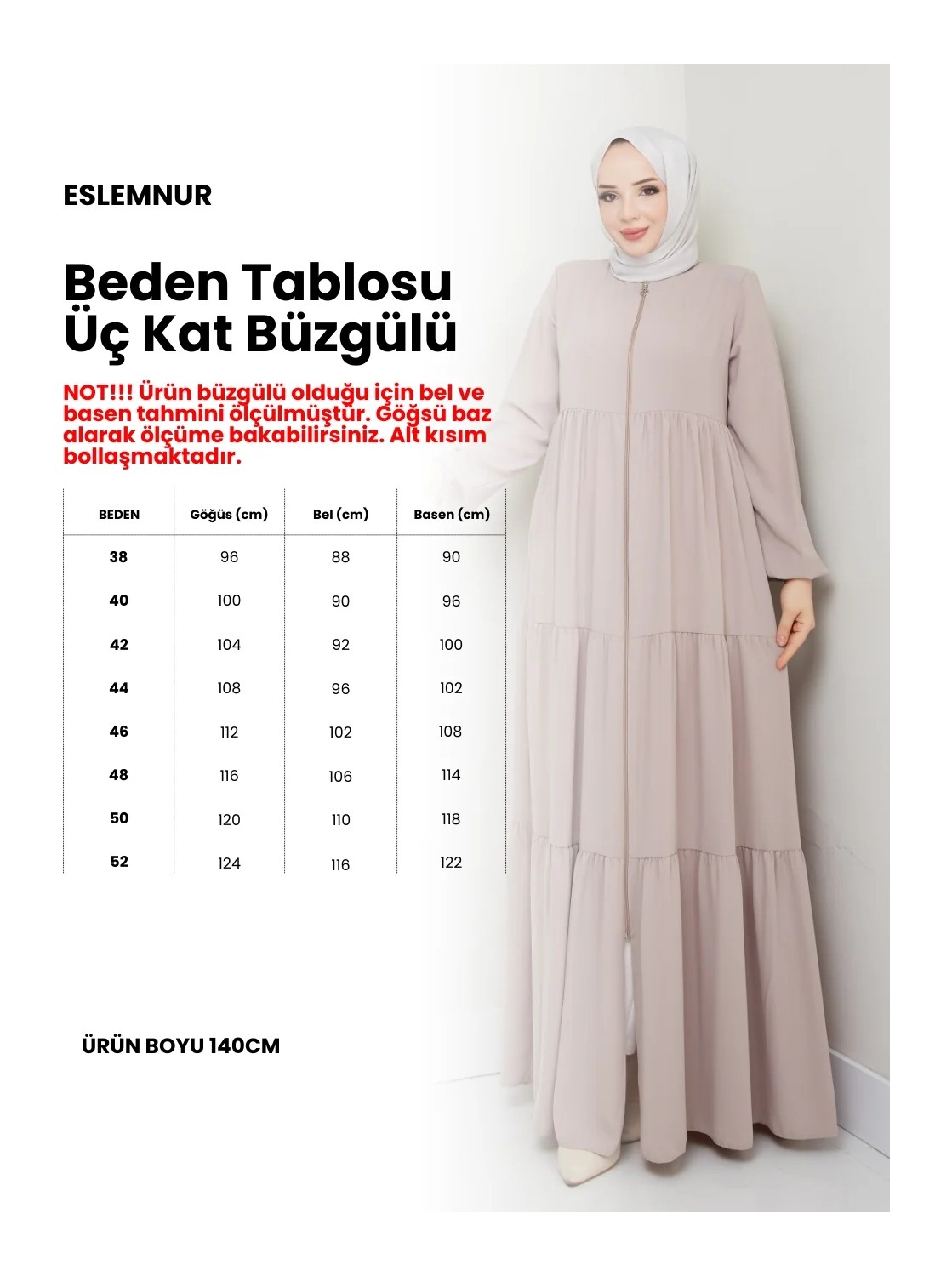 Eslemnur Üç Katlı Büzgü Detaylı Medine Ipeği Ferace görsel 6