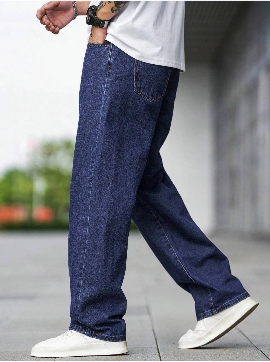Wkm Erkek Casual Baggy Denim Jean Kot Pantolon