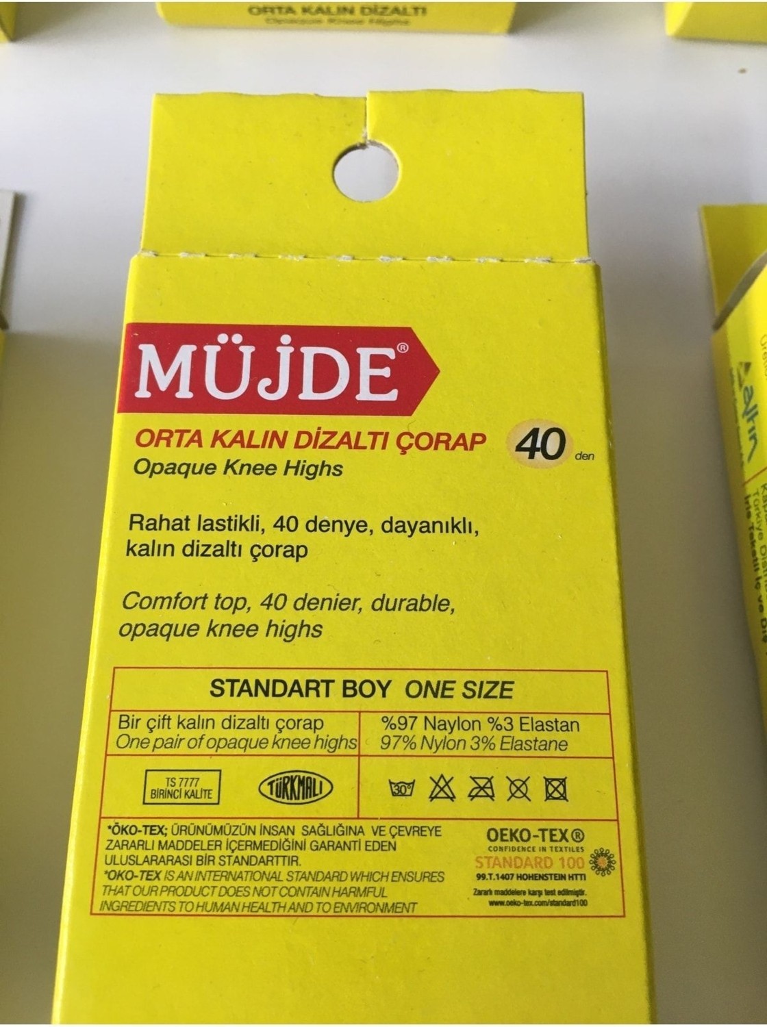 Müjde Fit 40 Den Orta Kalın Diz Altı Çorap 500 Siyah 10’lu görsel 5