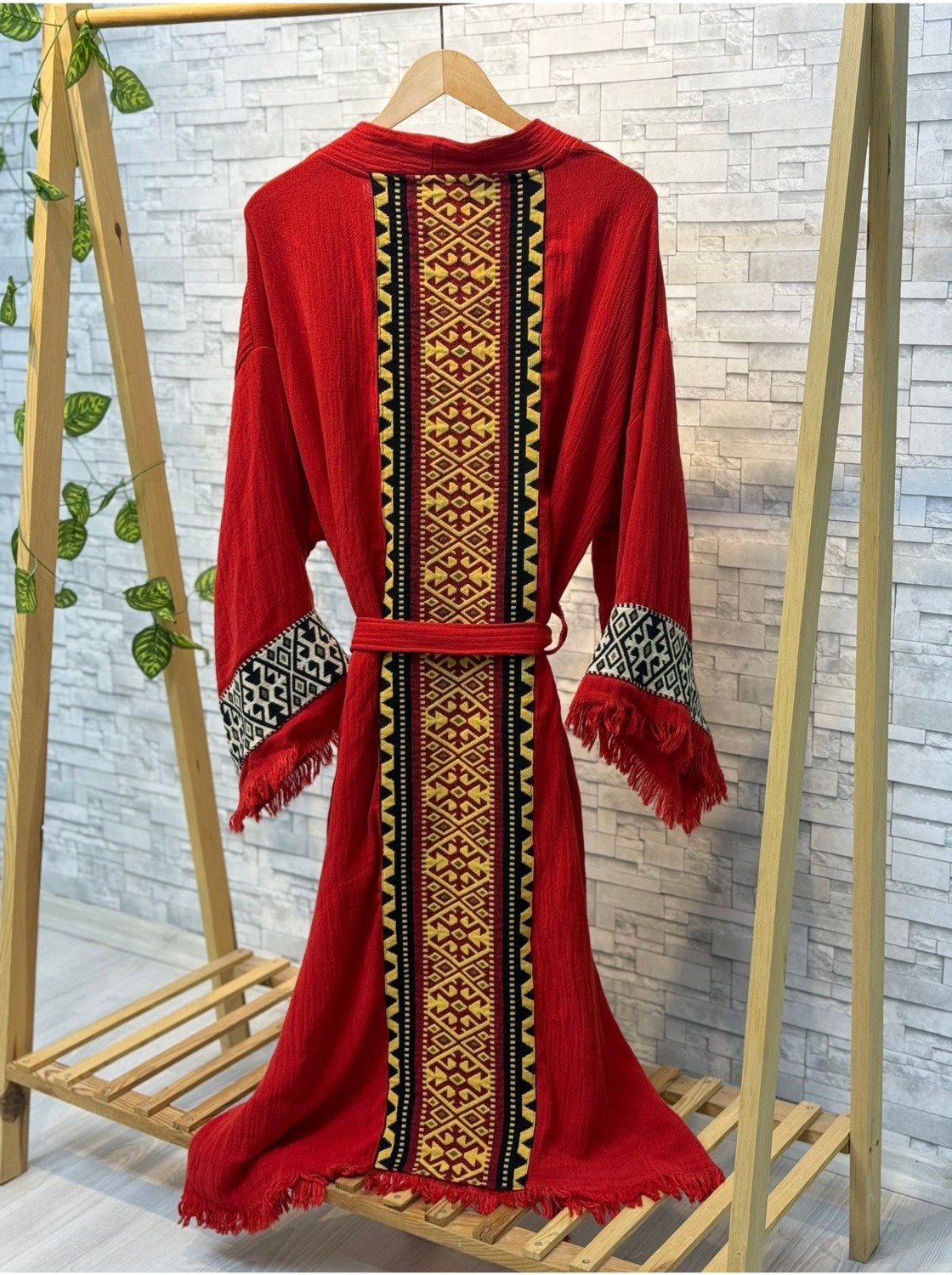 Befera Design Sultan Müslin Kimono %100 Pamuklu Bornoz Kaftan Sabahlık görsel 3