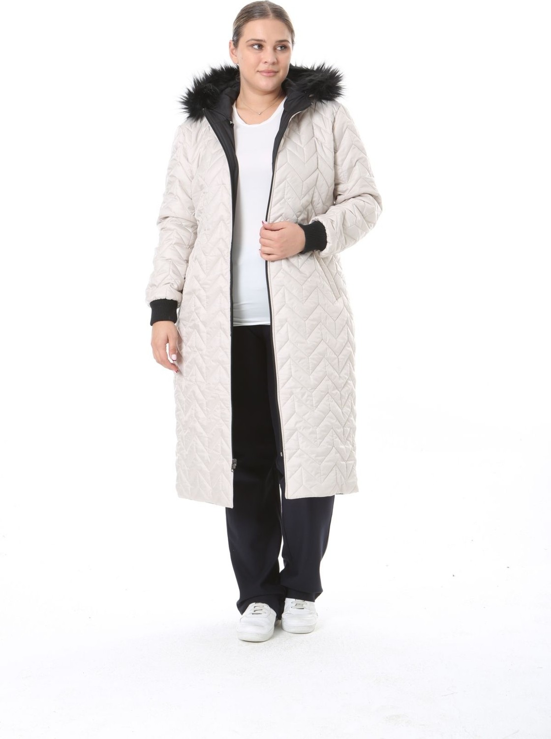 TUTveAL Collection Çift Taraflı Mont, Suya Dayanıklı Mont, Büyük Beden Parka, Kışlık Mont, Kaban, Araboy Kaban görsel 2