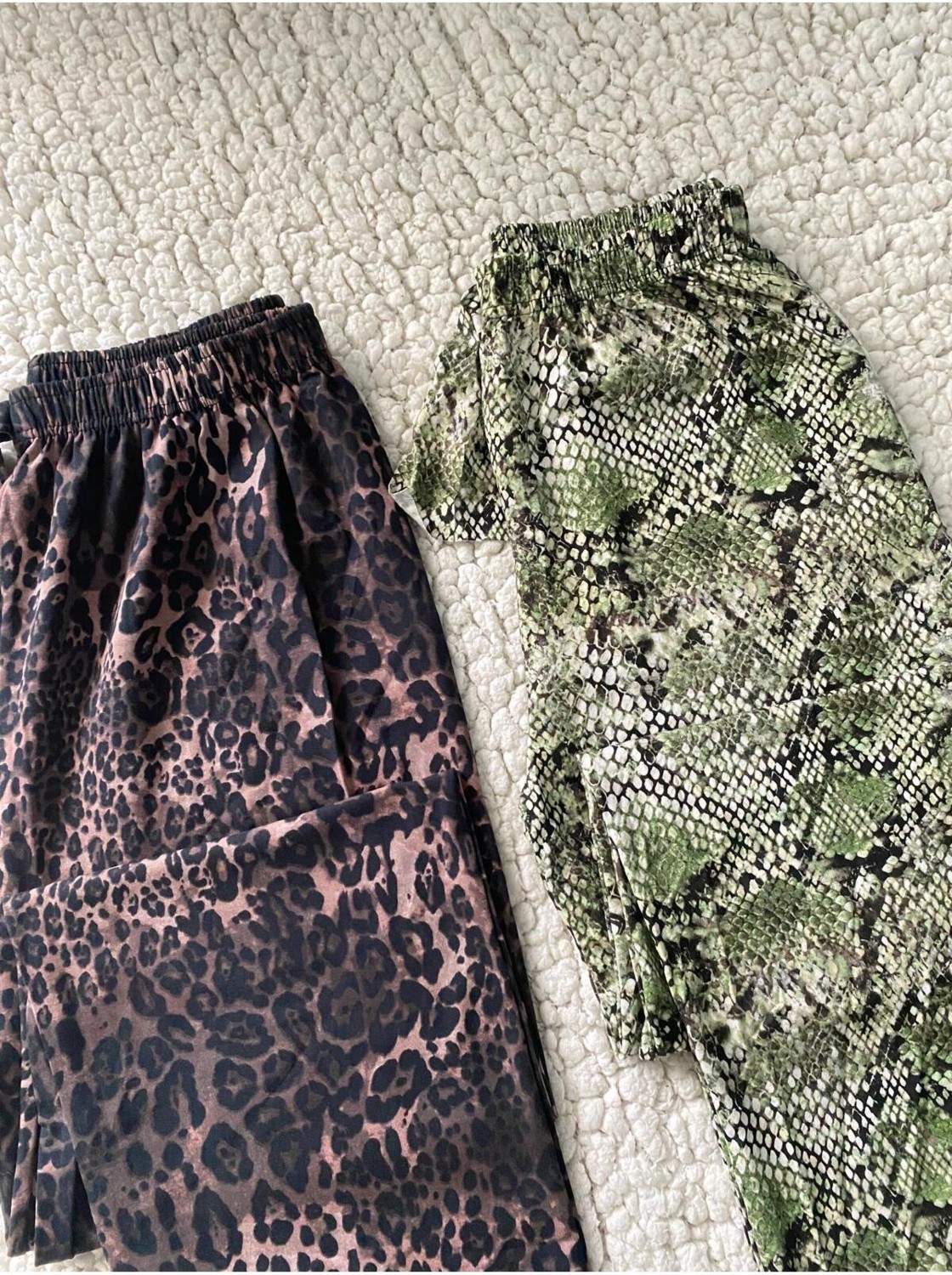 Düven Yılan Derisi & Leopard Desenli Kadın Tek Alt Pijama - 2 Adet Kadın Pijama Altı görsel 2