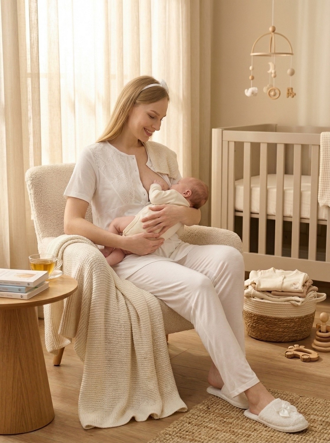 raia Yeni Sezon Gri Ekru Yazlık Dantelli Puantiyeli Kısa Kol Düğmeli Hamile Sabahlık Pijama Takım Seti görsel 2
