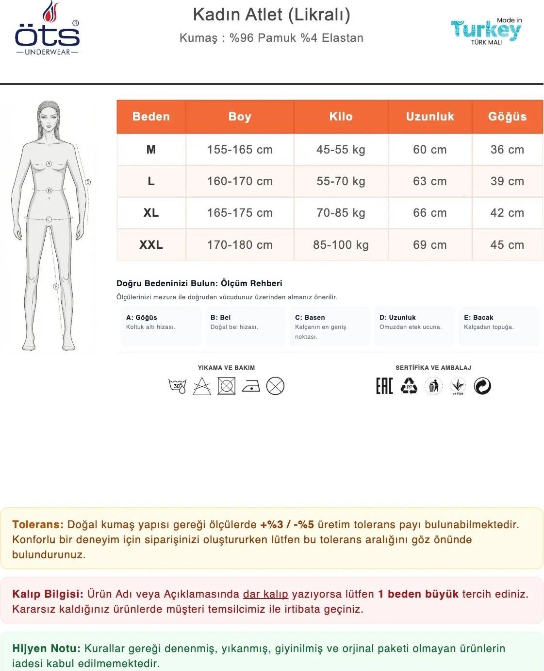Öts Kadın Pamuklu Body Kancalı Çıtçıtlı Yarım Balıkçı Yaka Sıfır Kol Günlük Giyim Kombin (3152) görsel 5