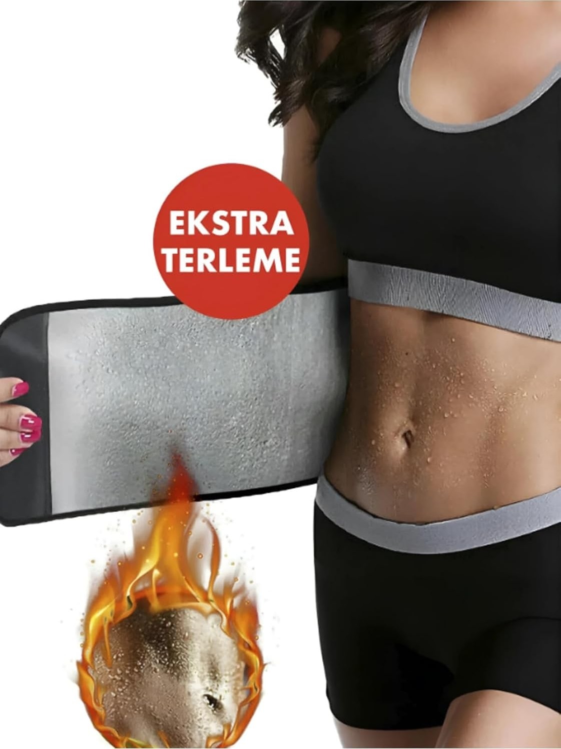 Termal Sauna Zayıflama Kemeri Yağ Bel Göbek Eritme Incelme Terleme Korsesi Neopren Kumaş görsel 3