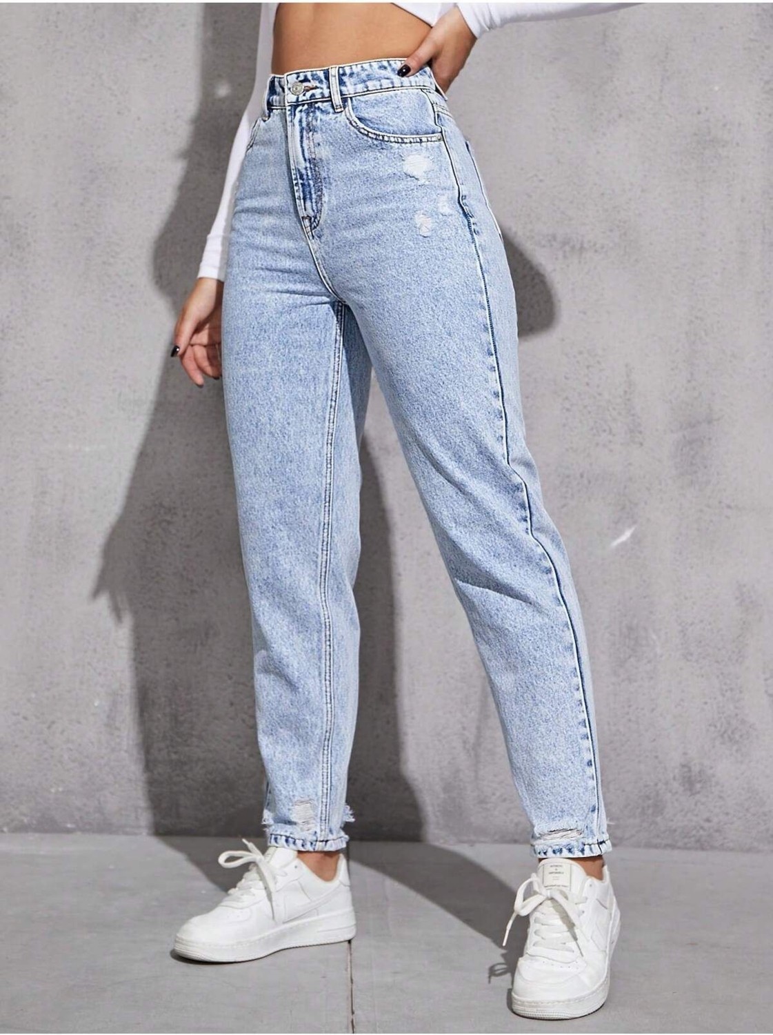 Noxter Kadın Denim Pantolon Yıpratmalı