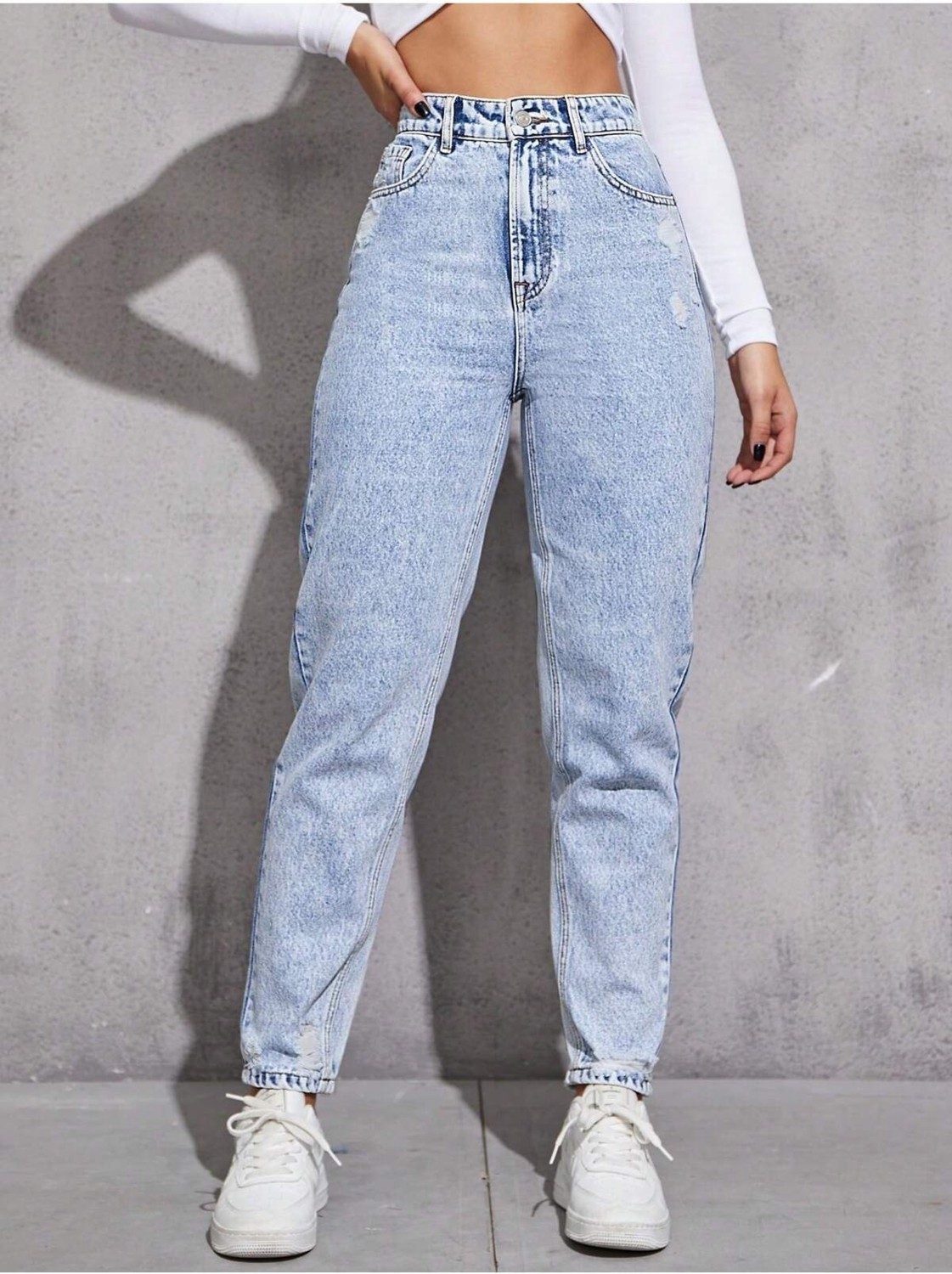 Noxter Kadın Denim Pantolon Yıpratmalı görsel 5