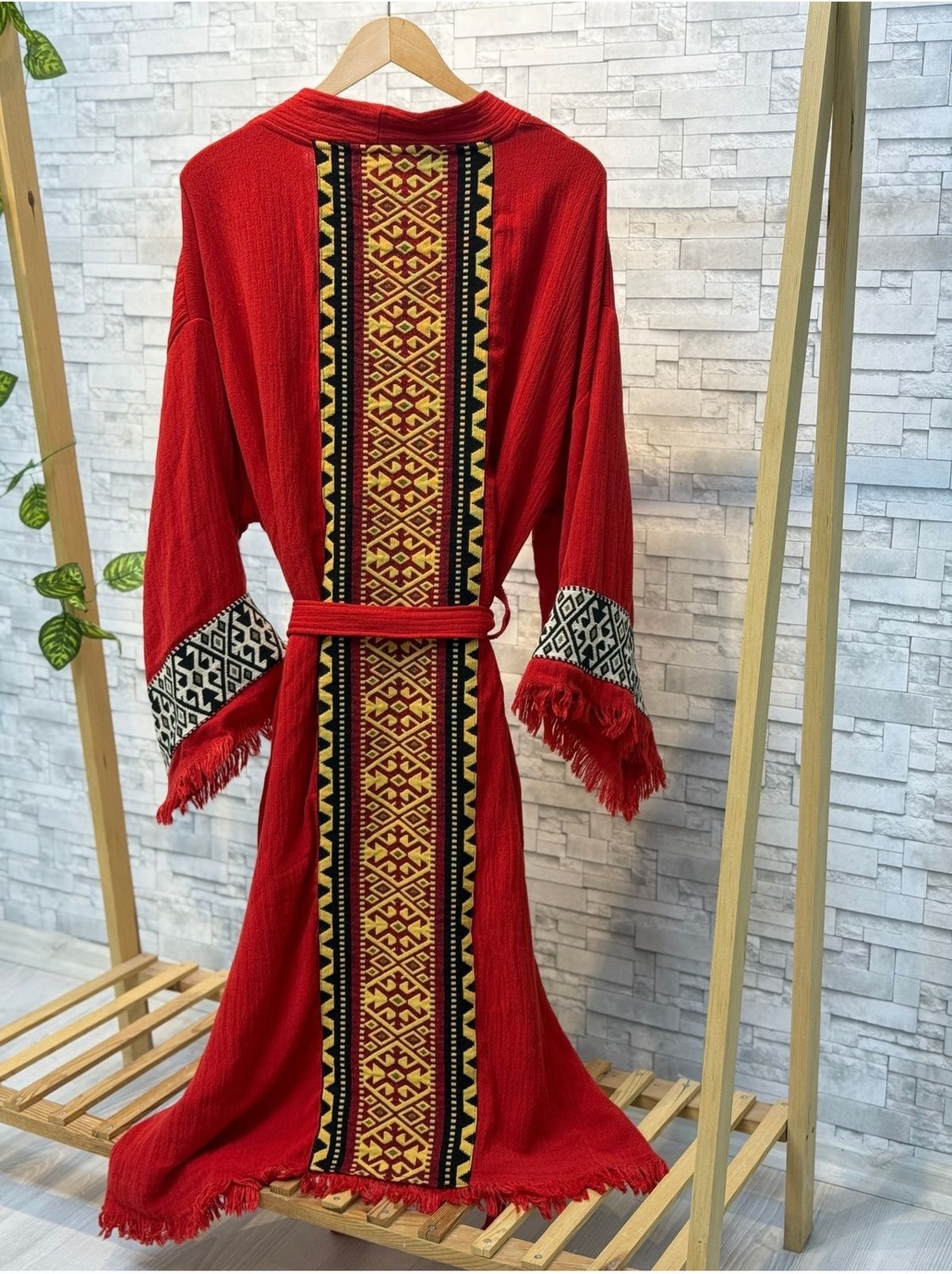 Befera Design Sultan Müslin Kimono %100 Pamuklu Bornoz Kaftan Sabahlık görsel 6