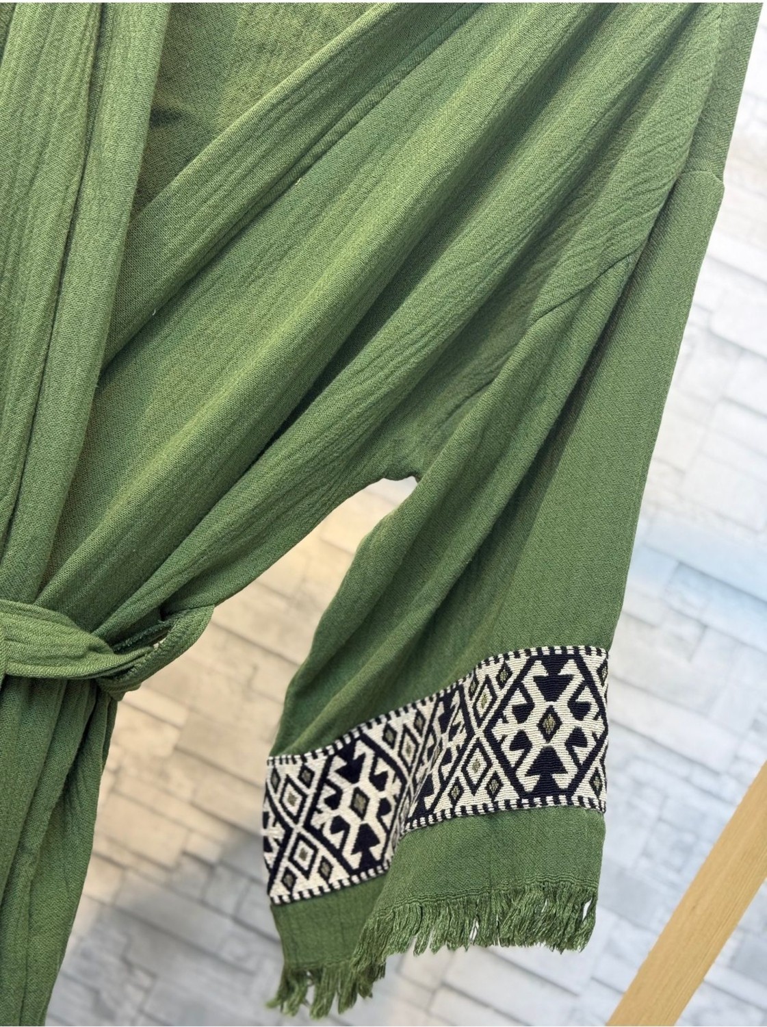 Befera Design Sultan Müslin Kimono %100 Pamuklu Bornoz Kaftan Sabahlık görsel 4