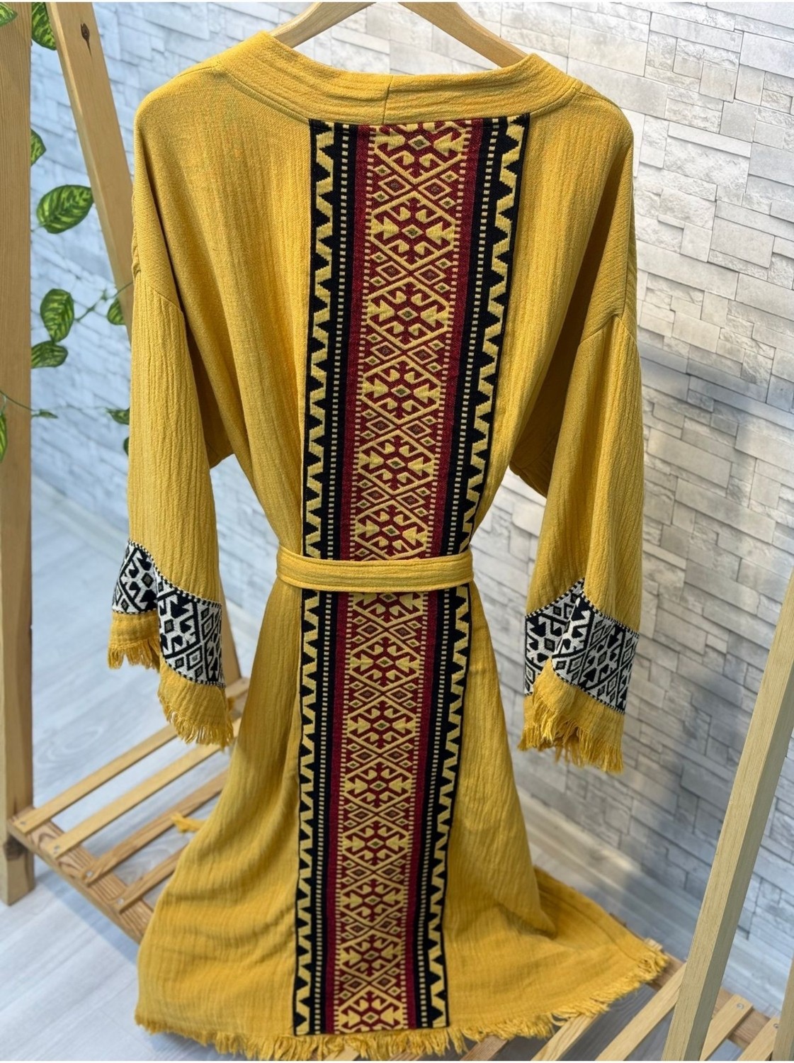 Befera Design Sultan Müslin Kimono %100 Pamuklu Bornoz Kaftan Sabahlık görsel 3