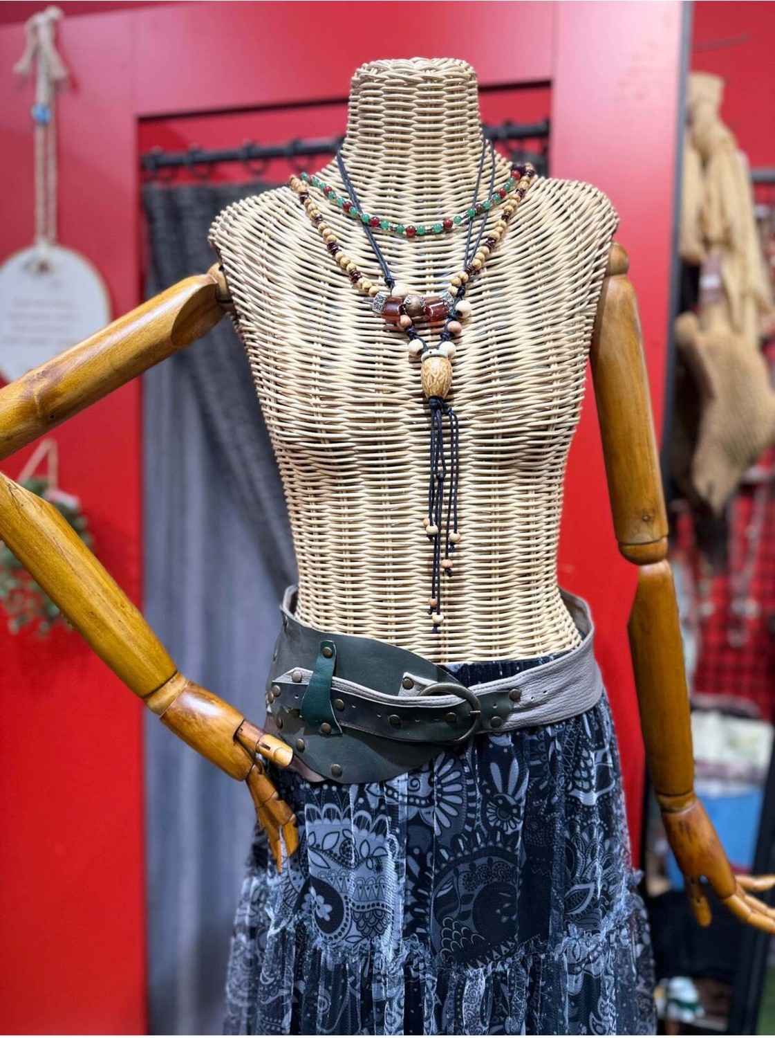 Yılday Gür Butik Amara Deri Kemer | Metal Stud Detaylı El Yapımı Bohem Tasarım görsel 2