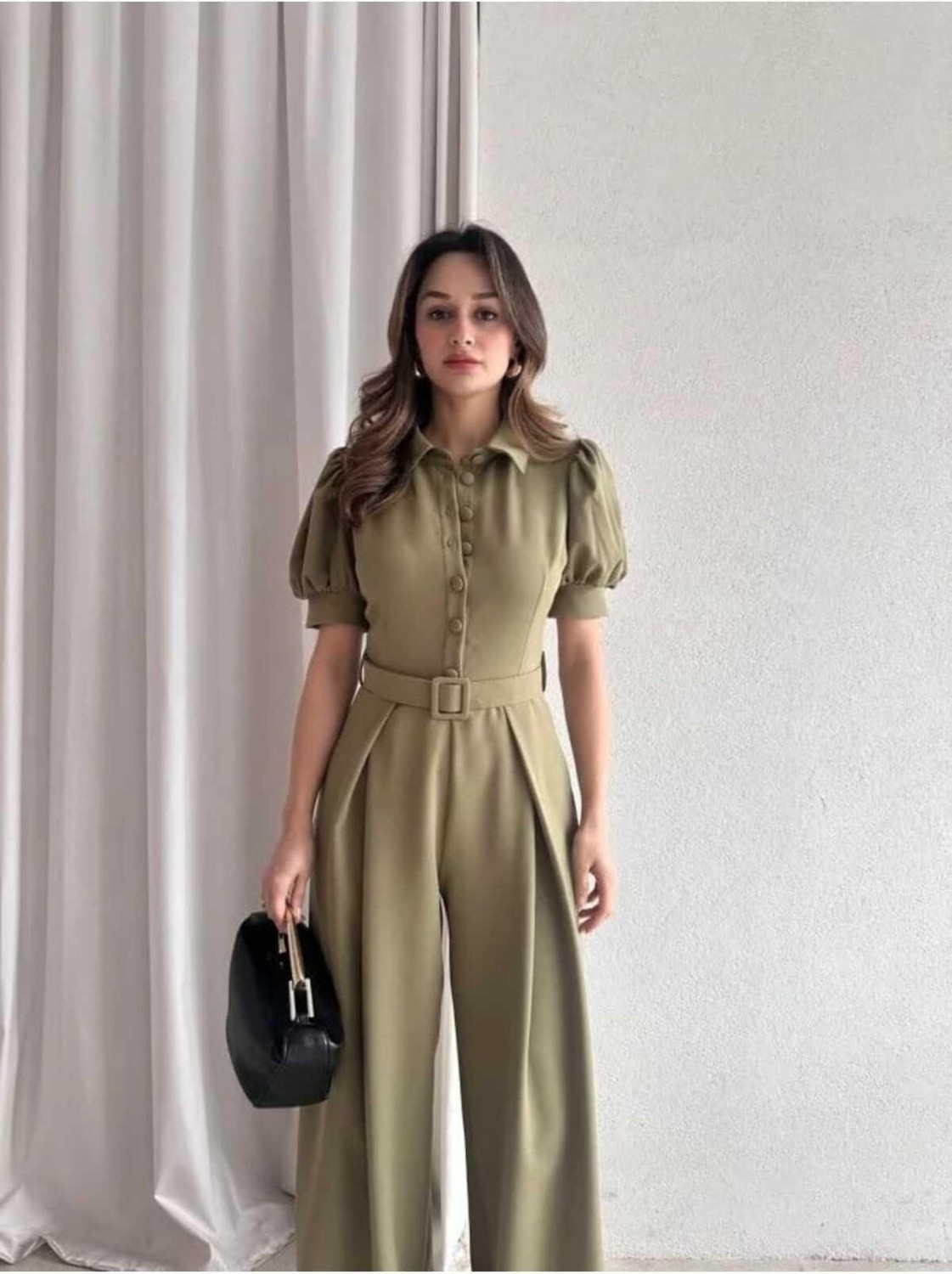 Moda Durağı Steffy Premium Kaliteli Tulum Haki görsel 3