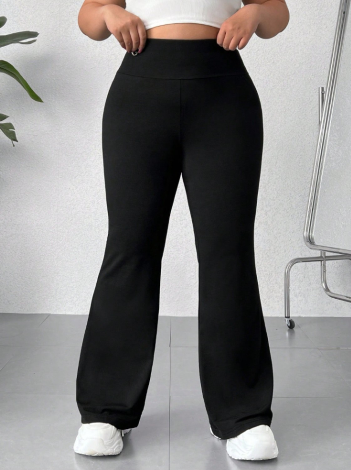 Lesa Wear Büyük Beden Yüksek Bel Toparlayıcı ve Sıkılaştırıcı Ispanyol Paça Tayt, Büyük Beden Spor Tayt görsel 5