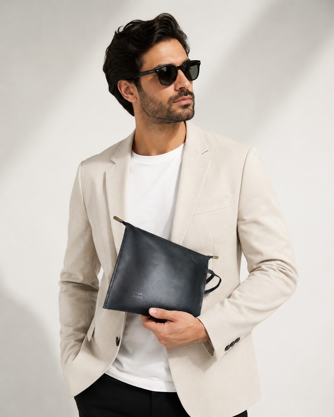 Plush Studio İstanbul Noir Case Hakiki Deri Erkek Clutch El Çantası Kahverengi görsel 4