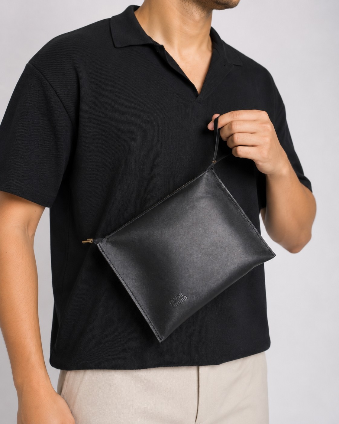 Plush Studio İstanbul Noir Case Hakiki Deri Erkek Clutch El Çantası Kahverengi görsel 5