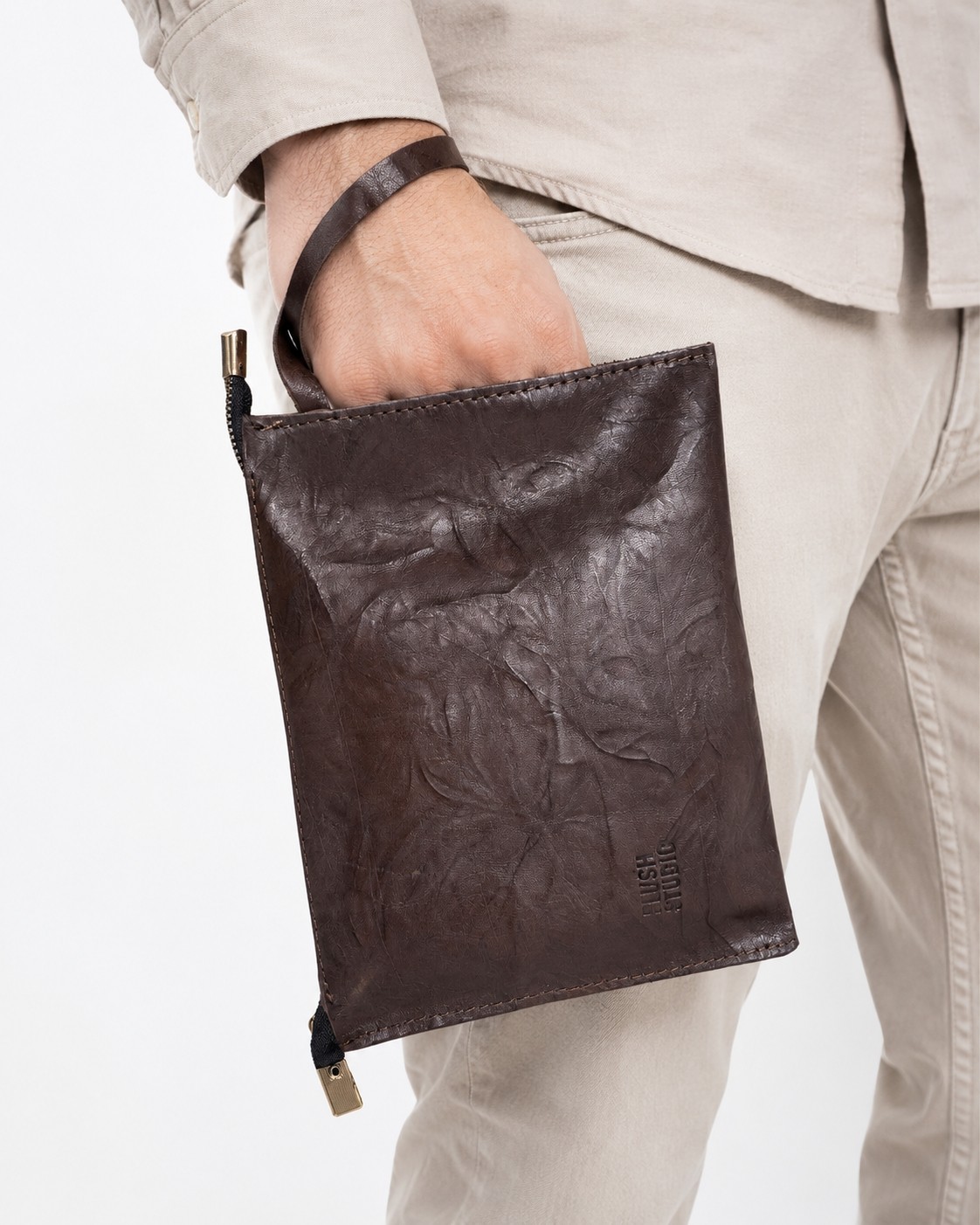Plush Studio İstanbul Noir Case Hakiki Deri Erkek Clutch El Çantası Kahverengi görsel 3