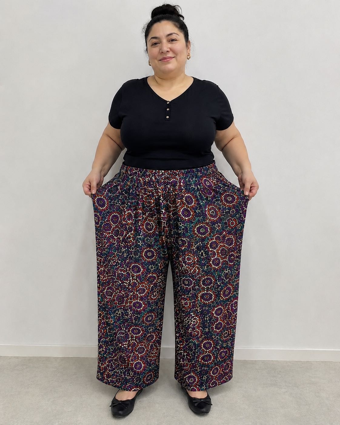 Store Büyük Beden Yazlık Penye Kadın Pantolon görsel 2