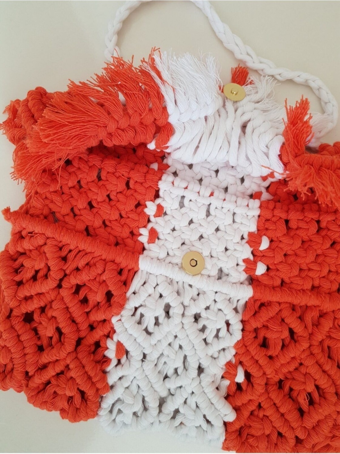 Zuviel Deco Makrome Çanta Turuncu / Standart görsel 2