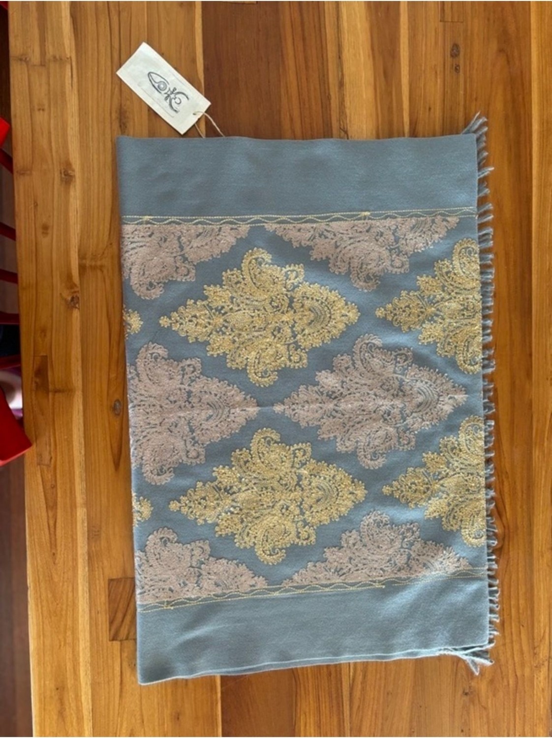 Chinko Kaşmir , Yumuşak Şardonlu Full Nakışlı , Diagonal Şal görsel 6