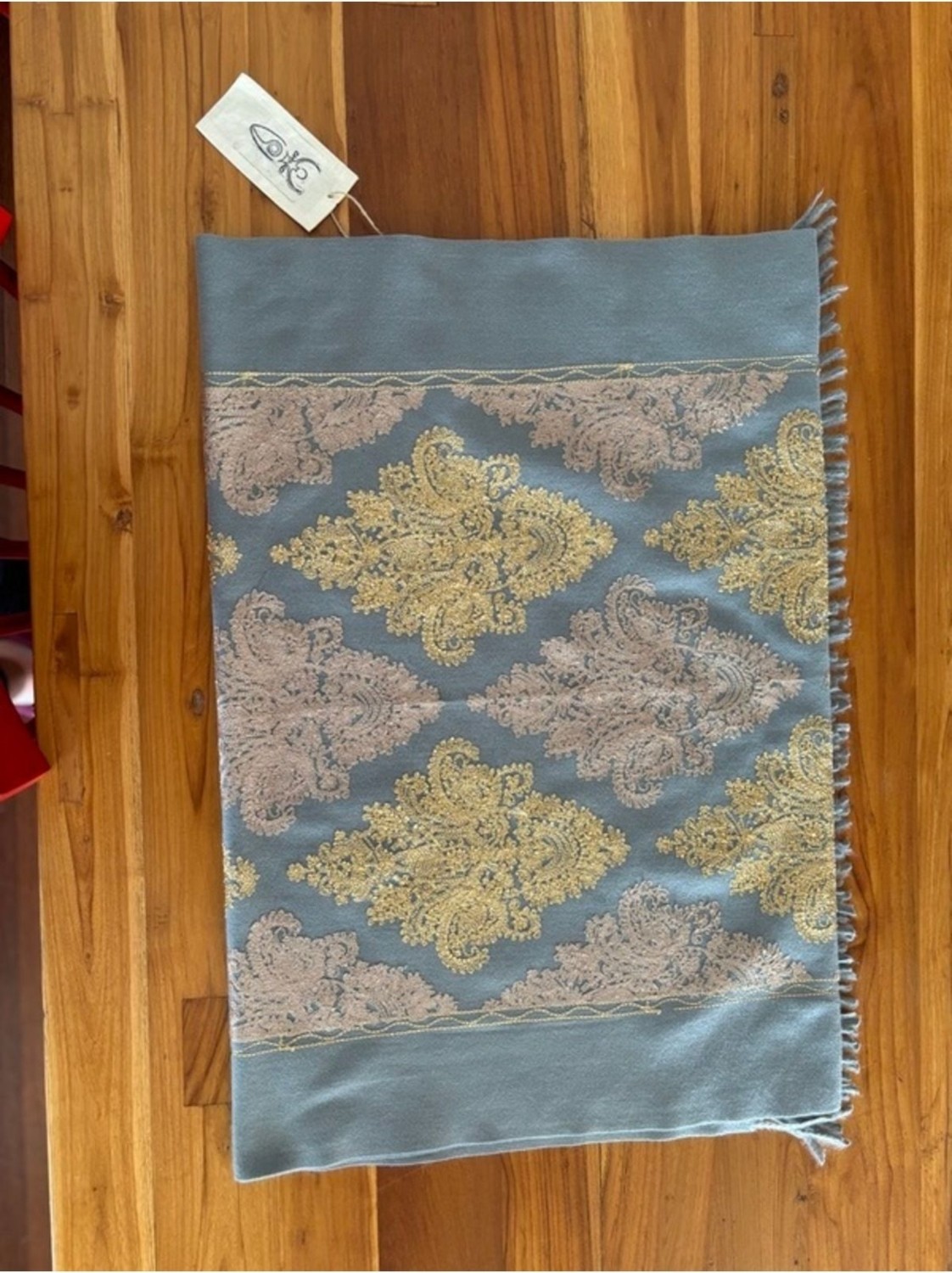 Chinko Kaşmir , Yumuşak Şardonlu Full Nakışlı , Diagonal Şal görsel 7