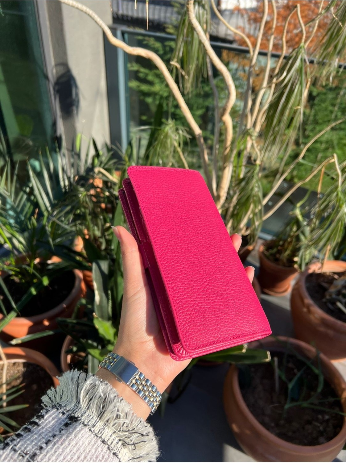 Mft Leather Twist 2323 Hakiki Deri Telefon Bölmeli Unisex Cüzdan görsel 6