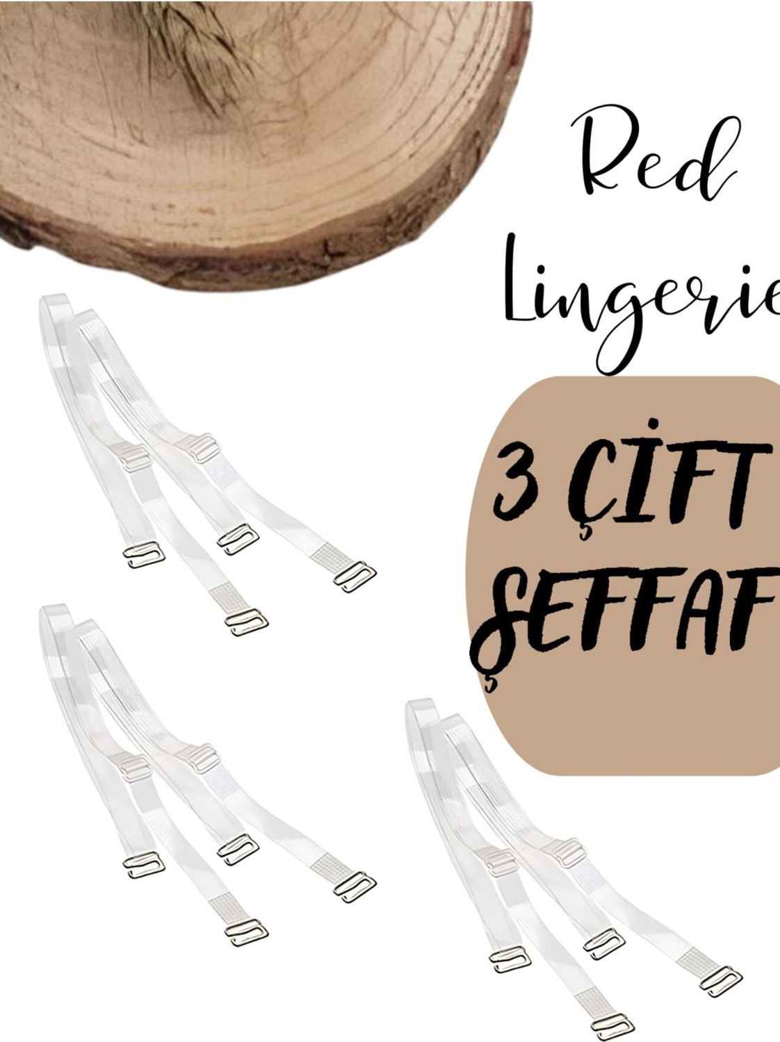 Red İç Giyim Metal Uçlu Syah-Beyaz-Ten Sütyen Askısı 3'lü Paket (Çift) görsel 8