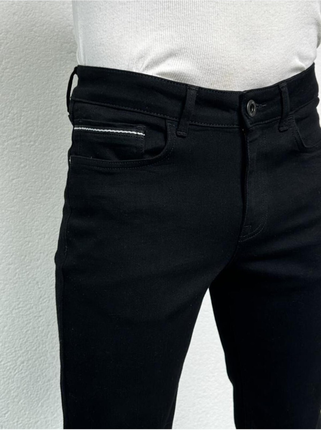 Hlt Jeans Erkek Siyah Şeritli Model Regular Fit Rahat Kesim Esnek Likralı Denim Jeans Kot Pantolon Hlthe001914 görsel 6