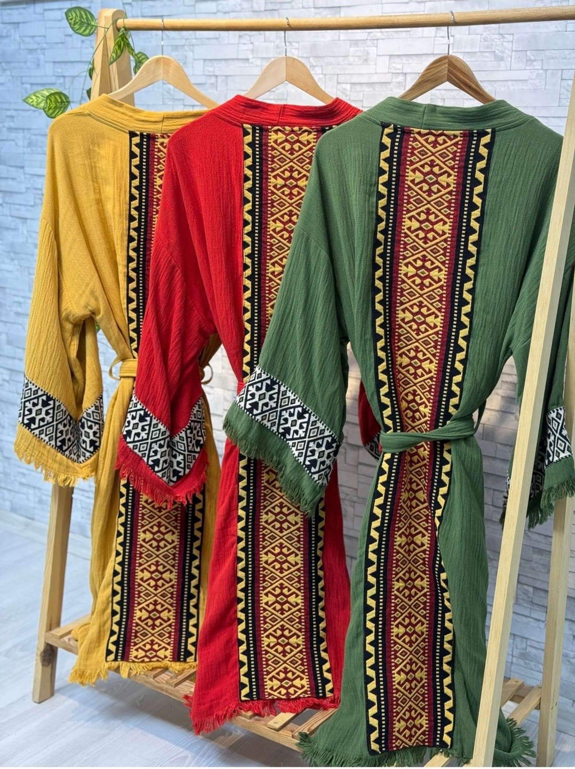 Befera Design Sultan Müslin Kimono %100 Pamuklu Bornoz Kaftan Sabahlık görsel 6