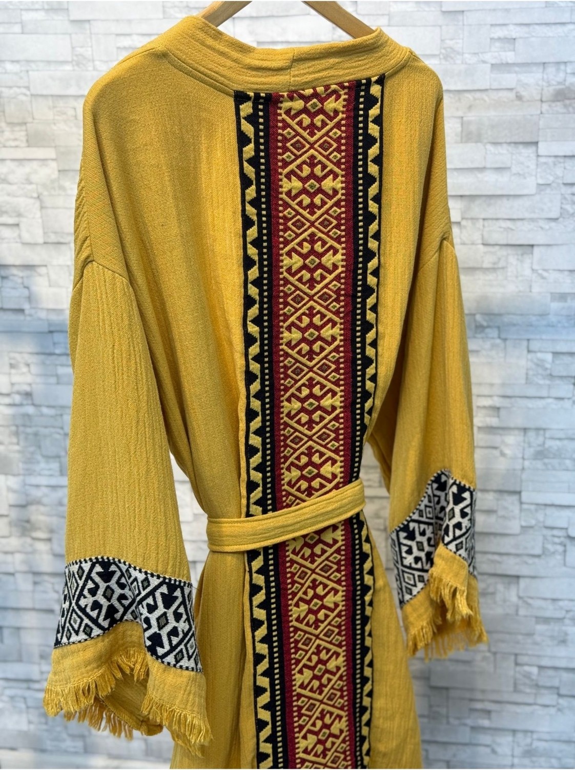 Befera Design Sultan Müslin Kimono %100 Pamuklu Bornoz Kaftan Sabahlık görsel 5
