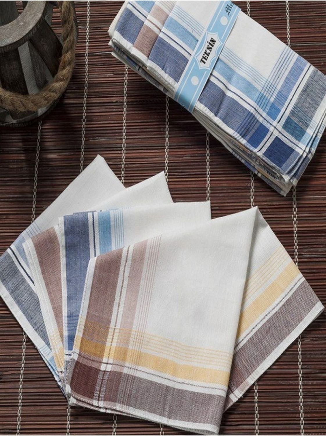 Teksin Tm 01 12'li Set 36X36 cm Kumaş Mendil Yüksek Yumuşaklık ve Aşınma Direnci
