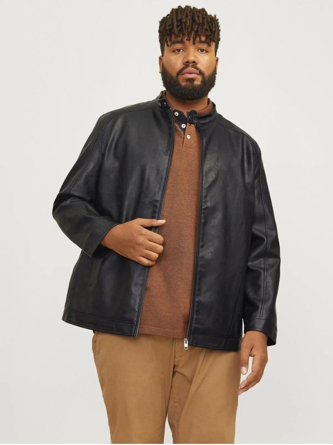 Jack & Jones Jack Jones Dylan Clean Pu Büyük Beden Erkek Ceket 12264095