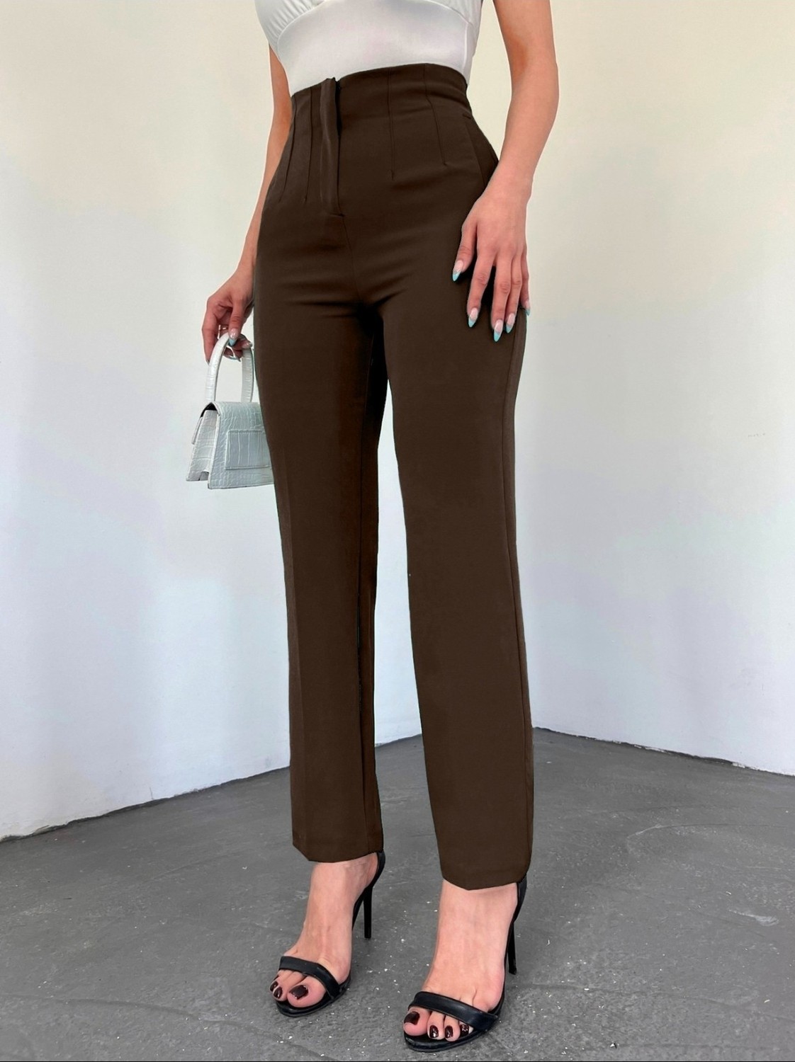 Moda Morfo Zra Pileli Havuç Pantolon -Siyah görsel 8