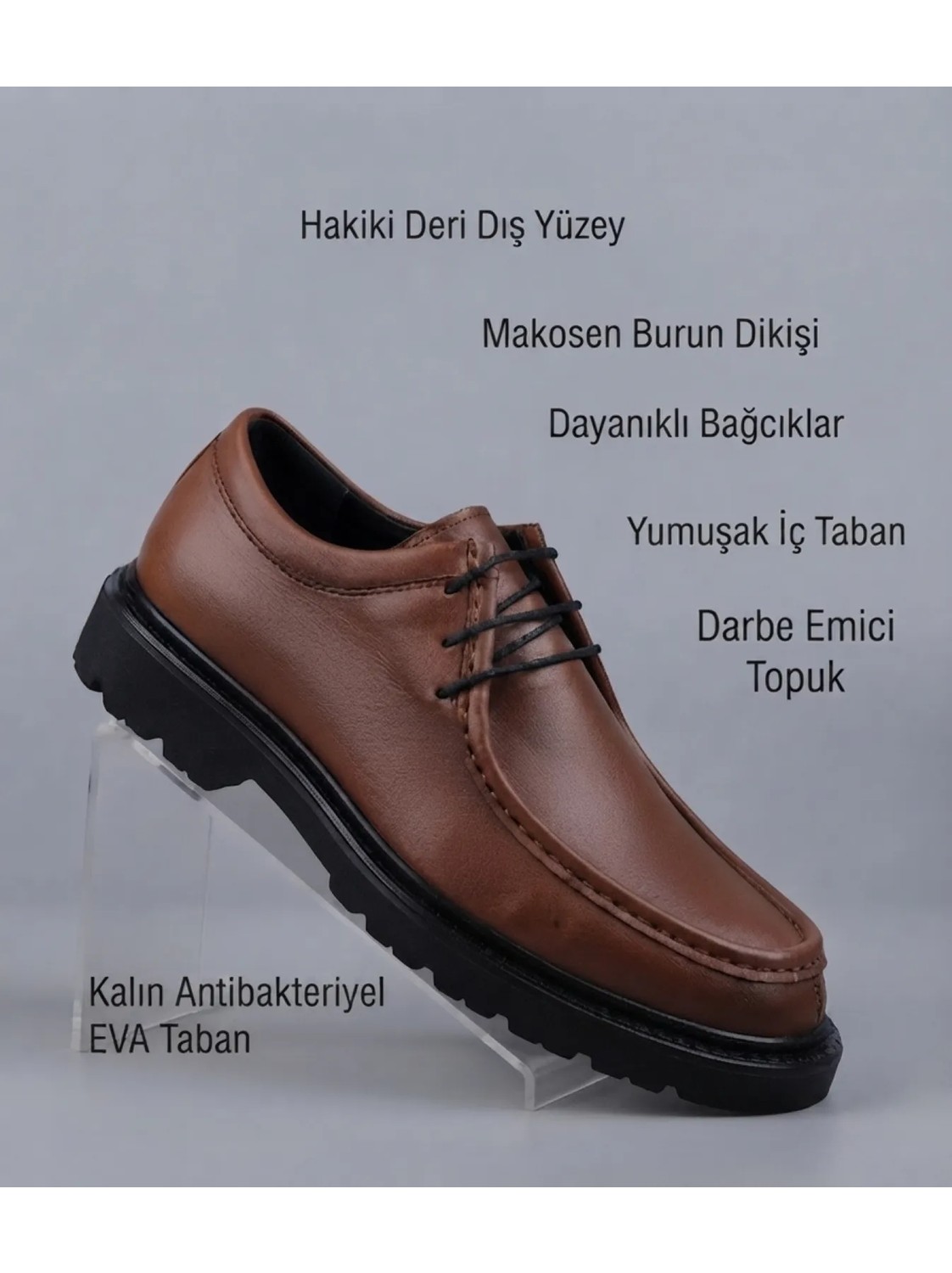 Growish GD0133 Hakiki Deri Italyan Tarz Tasarım Eva Yüksek Taban Koku Yapmaz Siyah Spor Klasik Ayakkabı görsel 7