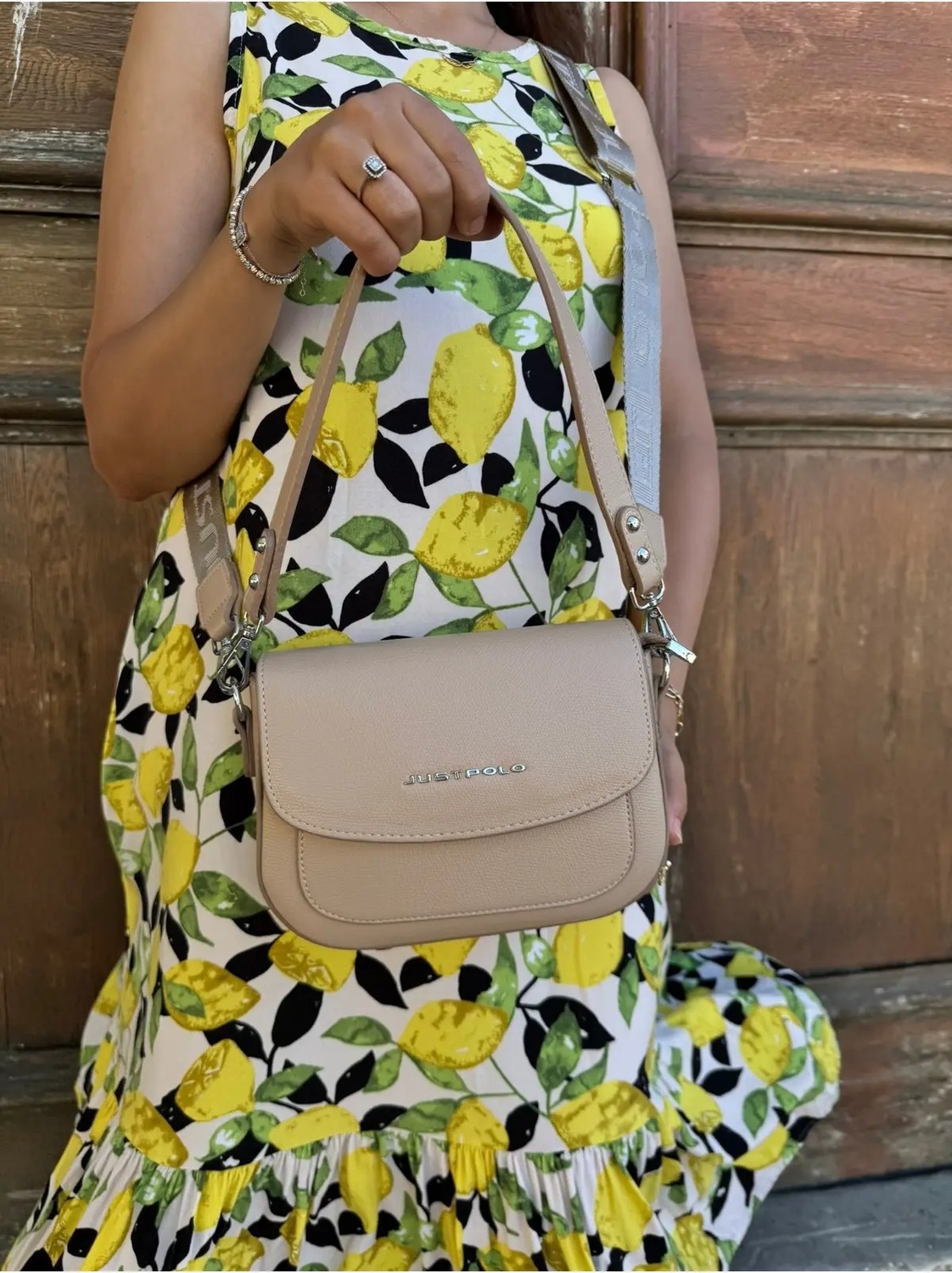 Just Polo Kadın Orta Boy Ayarlanabilir Çapraz Askılı Günlük Kullanıma Uygun El & Omuz Çantası Shoulder Bag görsel 8