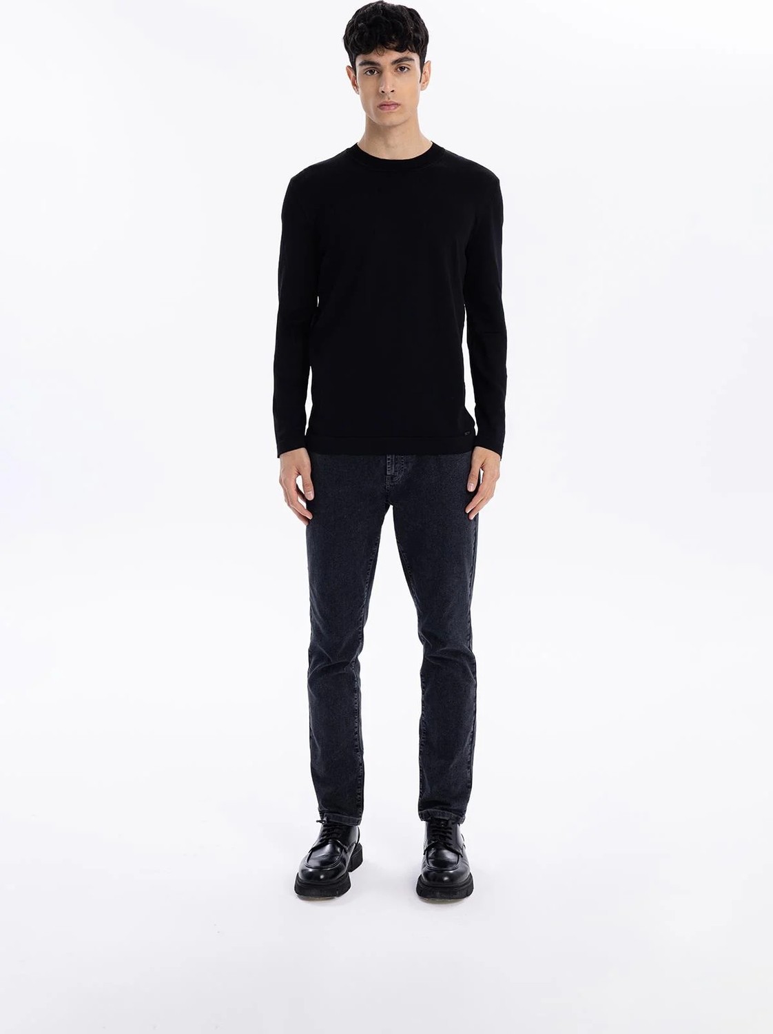 gmg firenze Bisiklet Yaka Slim Fit Basic Erkek Triko Kazak görsel 4