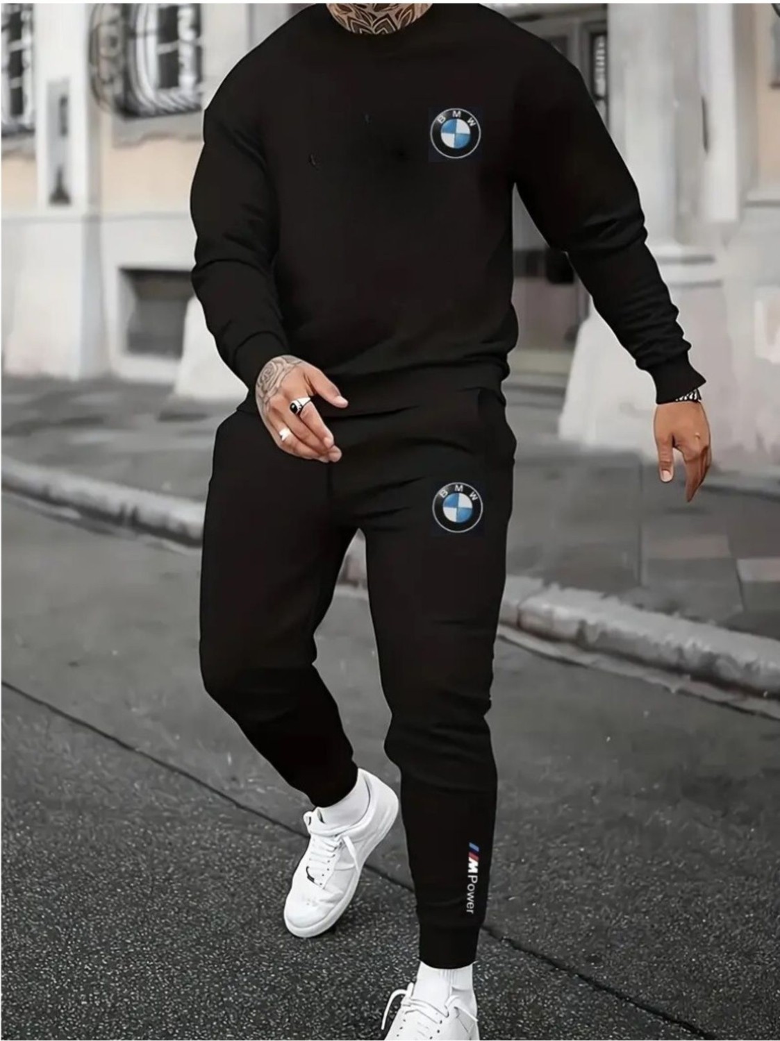 Yoho Sport Eşofman Takımı Bmw Baskılı Ünisex Kışlık Kalın Sweatshirt ve Eşofman Altı 2 Li Set Combin Takım