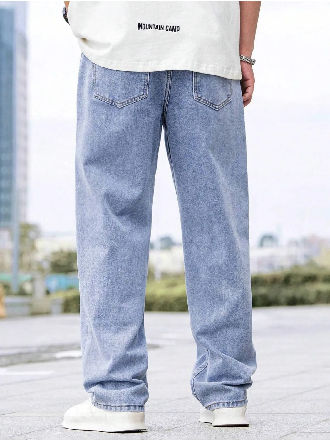 Wkm Erkek Casual Baggy Denim Jean Kot Pantolon görsel 8