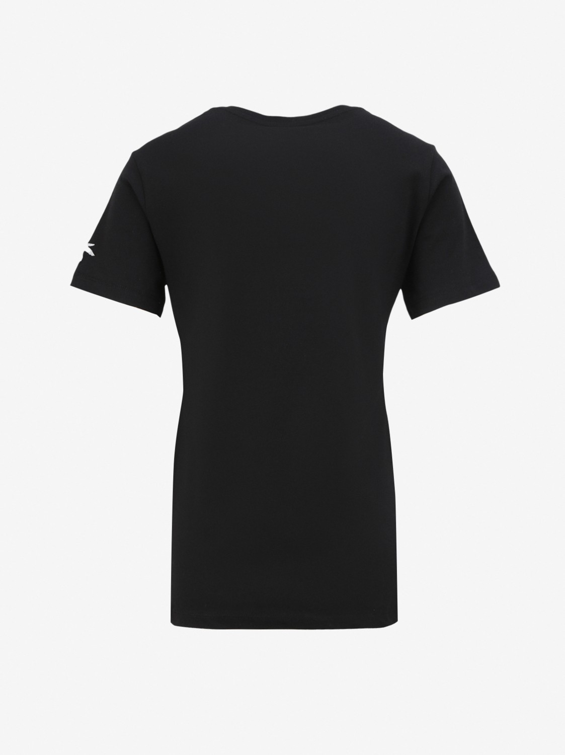 Fabrika V Yaka Düz Siyah Kadın T-Shirt TEYO görsel 2