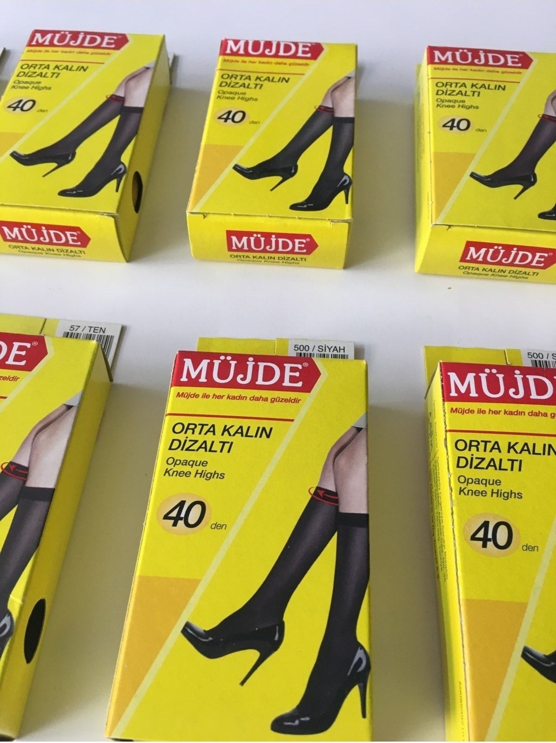 Müjde Fit 40 Den Orta Kalın Diz Altı Çorap 500 Siyah 10’lu görsel 4