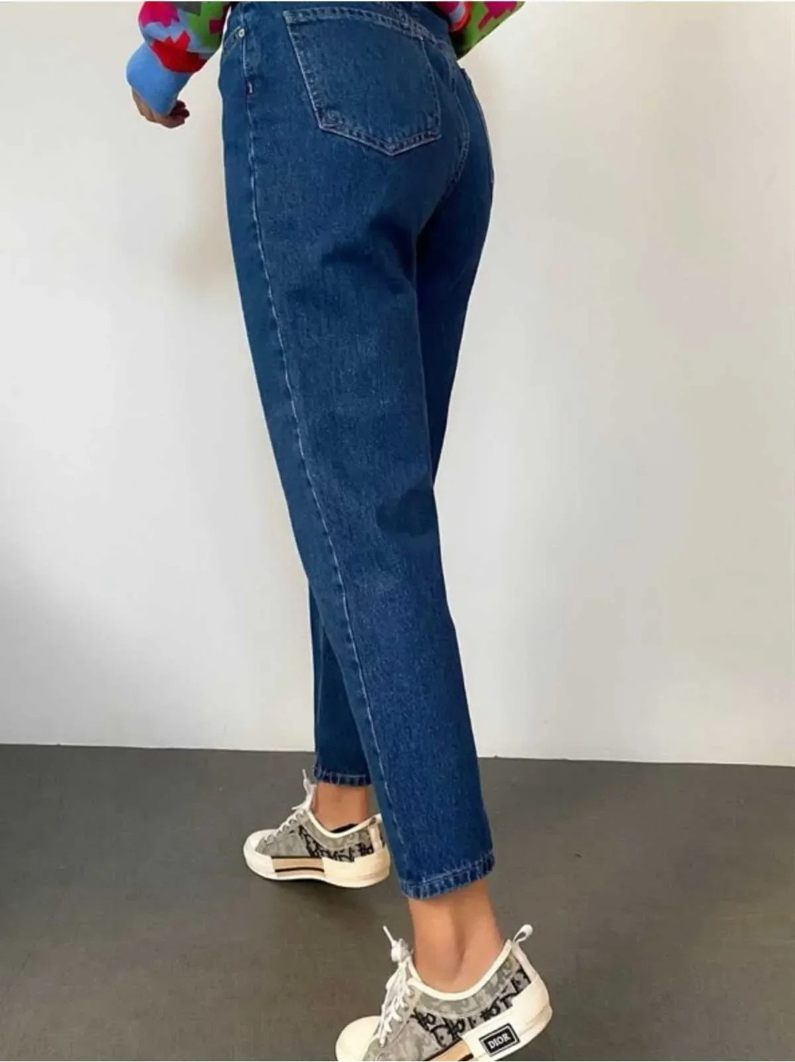 Bees Jeans Mavi Yüksek Bel Yumuşak Dokunuşlu Rahat Kesim Mom Jeans