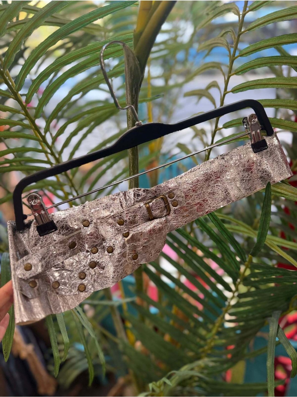 Yılday Gür Butik Amara Deri Kemer | Metal Stud Detaylı El Yapımı Bohem Tasarım