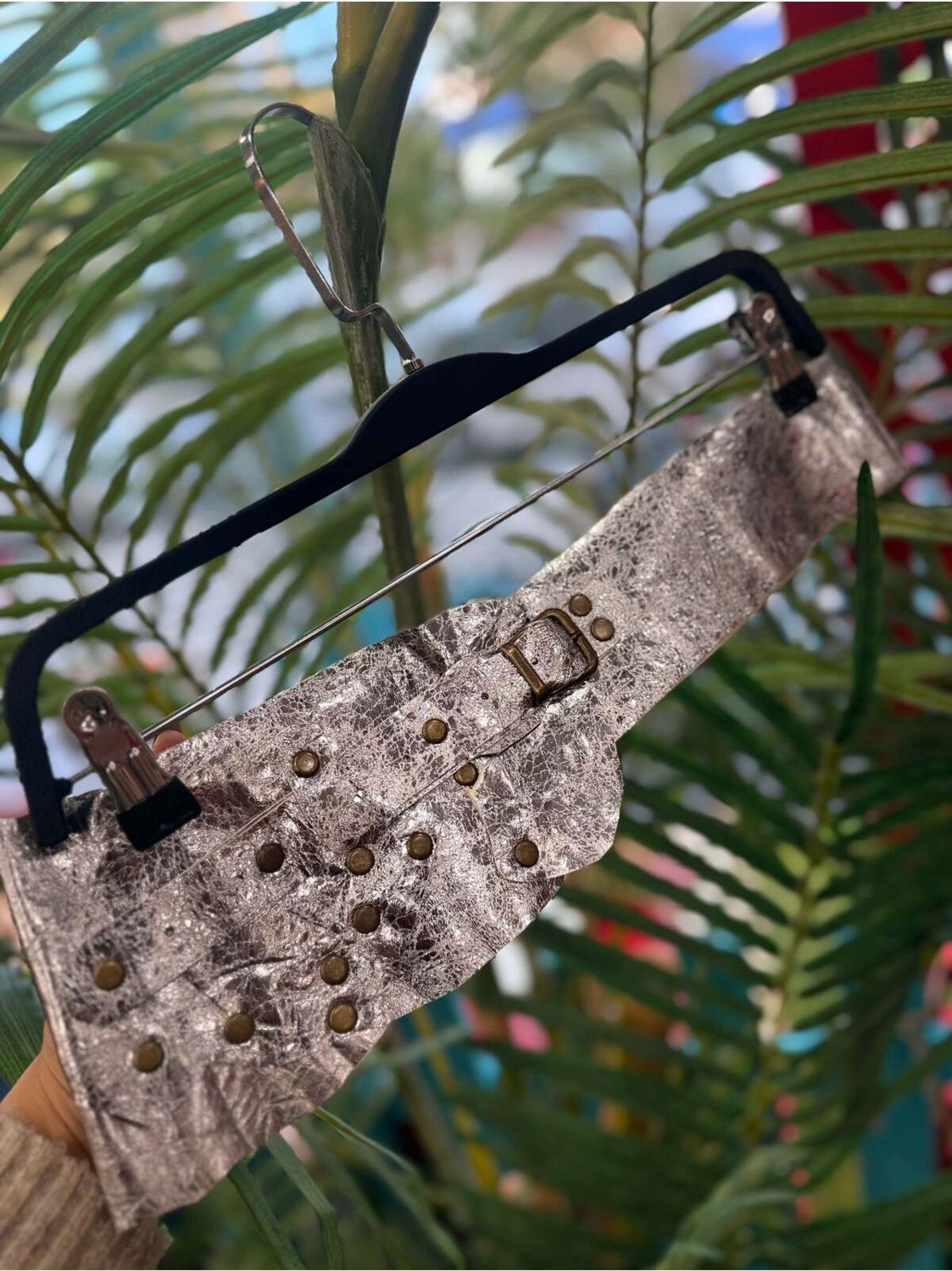 Yılday Gür Butik Amara Deri Kemer | Metal Stud Detaylı El Yapımı Bohem Tasarım görsel 5