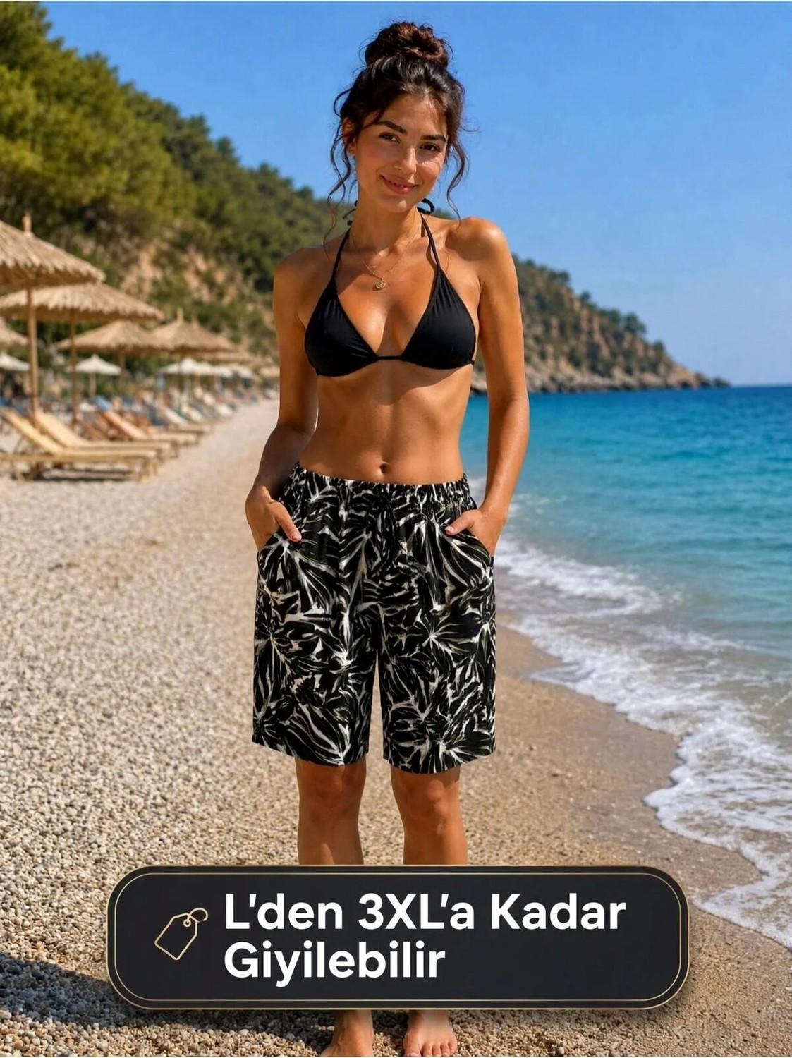 Arg Sort Etek Siyahlı Bejli Yeşilli 1 Adet Kaliteli Kulanışlı Beli Lastikli Güzel Şık