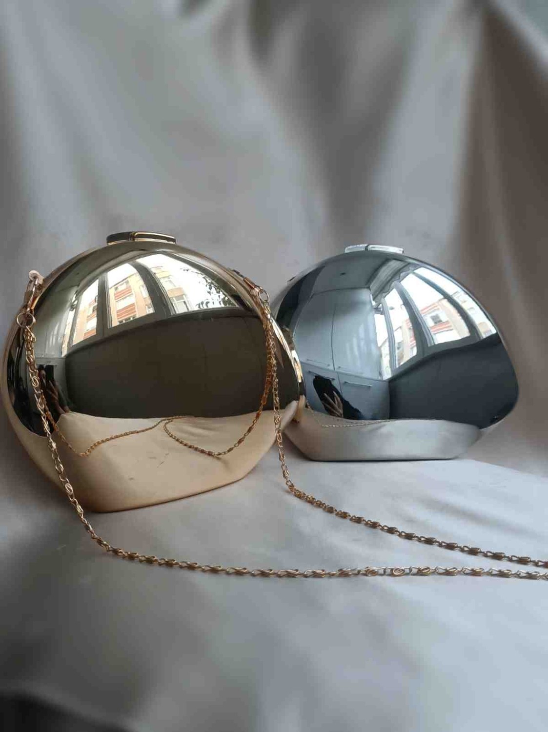 Hegef Bag Kadın Antrasit Siyah Damla Model Metal Ekstra Zincirli Özel Gün Davet Abiye Portföy Çanta görsel 3