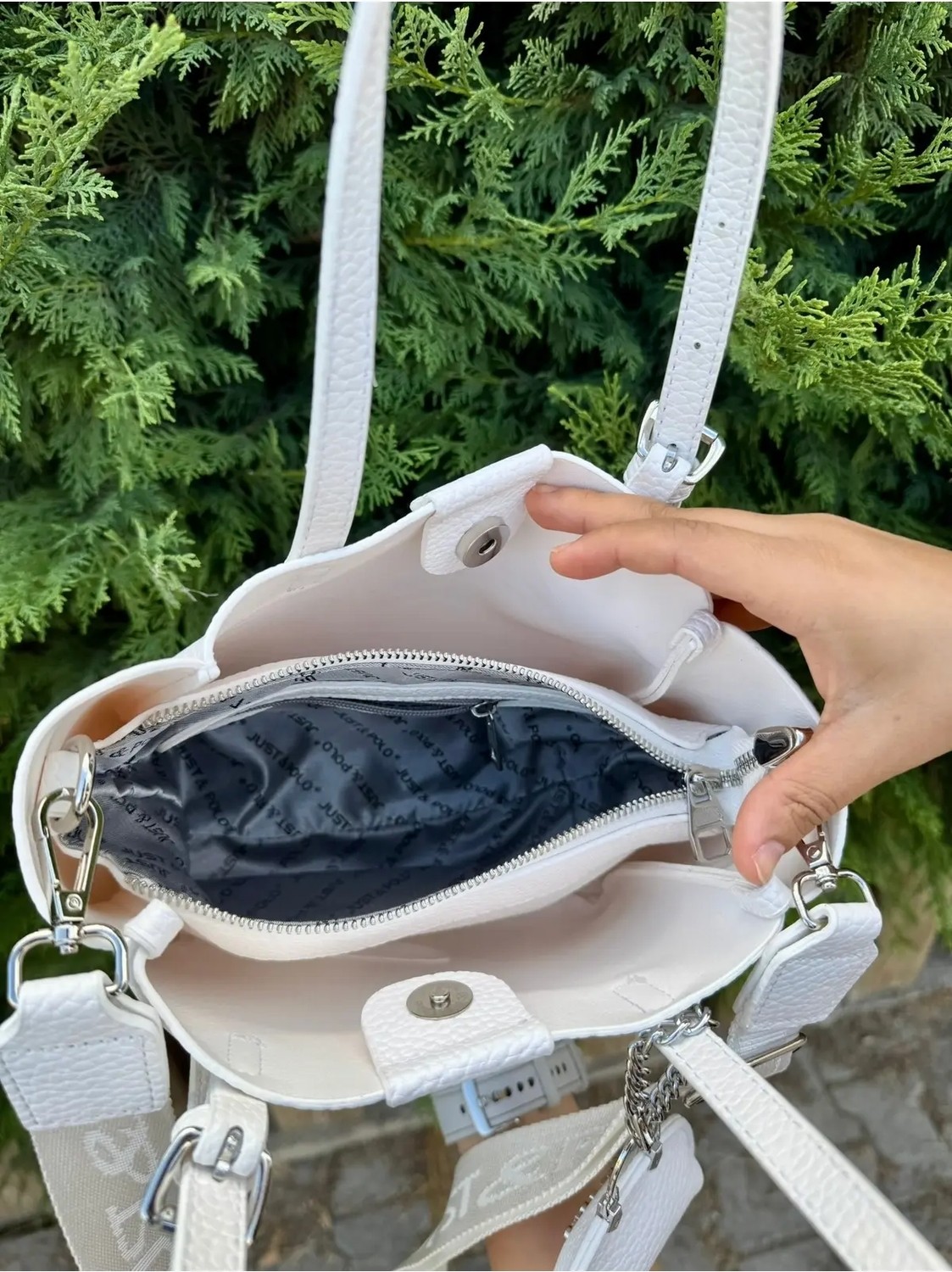 Just Polo Kadın Yeni Sezon 3 Bölmeli Yumuşak Deri Lüks ve Şık Dokunuş El & Omuz Çantası Shoulder Bag görsel 7